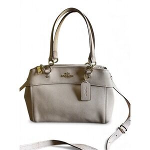 Coach F25395 Mini Brooke Carryall Satchel Crossbody Purse Leather Beige Nude EUC